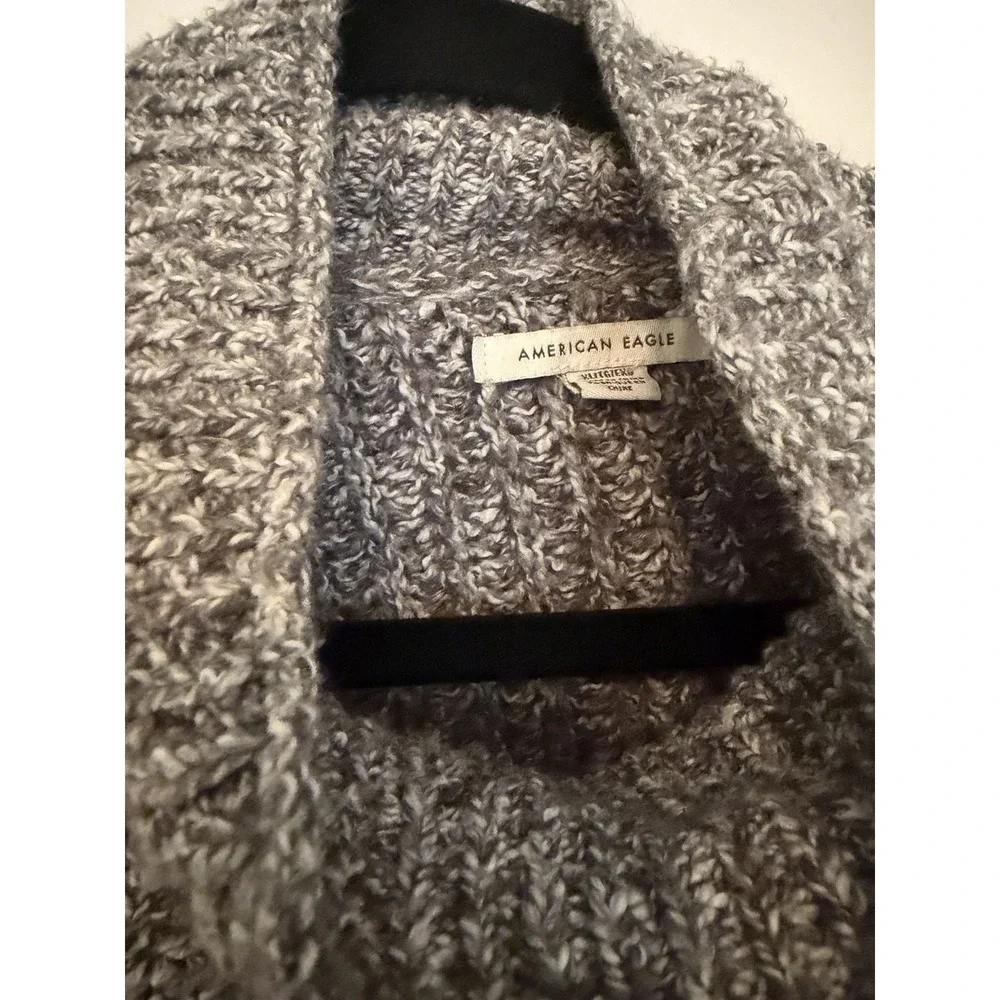 American Eagle Grey Marled Knit Oversized‎ Turtleneck Sweater XL Relaxed Fit